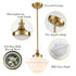 Schoolhouse Glass Pendant Light Fixture for Kitchen Island